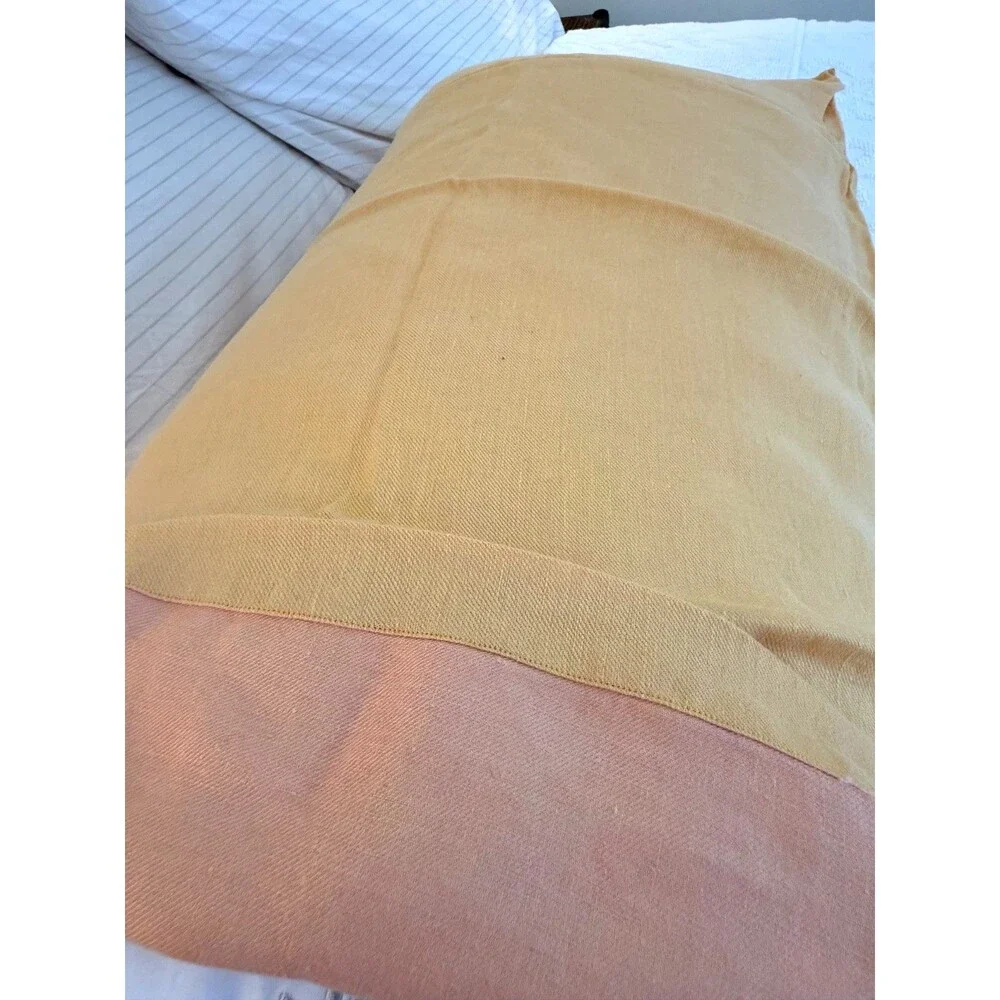 100% Linen Queen Pillowcase Golden Yellow 22x29